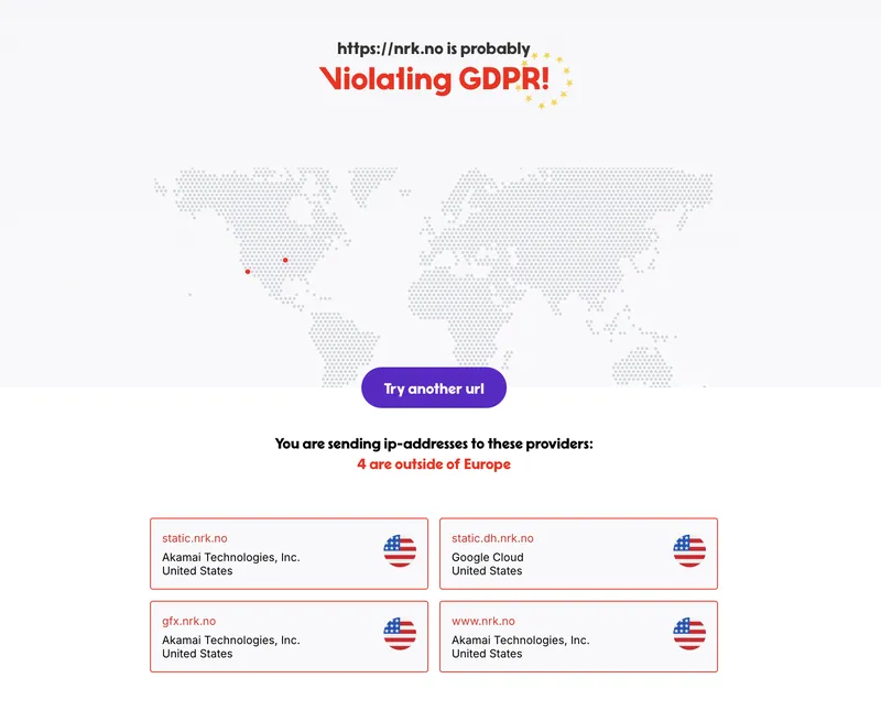 Violating GDPR website